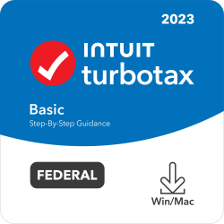Intuit TurboTax Basic Federal Only + E-File, 2023, 1-Year Subscription, Windows/Mac Compatible, ESD