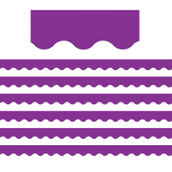 Teacher Created Resources Scalloped Border Trim Packs, 35’, Purple, Set Of 6 Packs