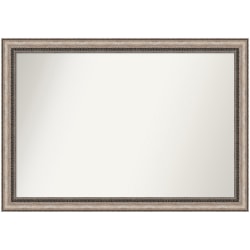 Amanti Art Non-Beveled Rectangle Framed Bathroom Wall Mirror, 28-1/4" x 40-1/4", Lyla Ornate Silver