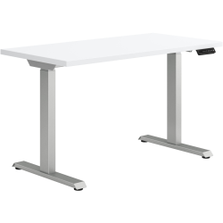 HON® Coze Worksurface With Coordinate Height-Adjustable Base, 48"W, Designer White/Nickel