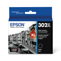 Epson® 302XL Claria® Premium Black High-Yield Ink Cartridge, T302XL020-S