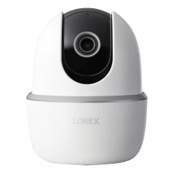 Lorex QHD Indoor Wi-Fi Smart Pan-And-Tilt Security Camera With Person Detection, 4.2"H x 3.9"W x 3.9"D, White