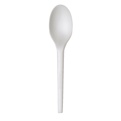 Highmark® ECO Compostable Spoons, 6-1/2", White, Pack Of 1,000