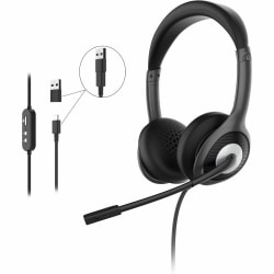 Morpheus 360 Connect USB Stereo Headset with Boom Microphone - Noise Reduction Mic- Protein Leather Ear Cushions - In-Line Volume Controls - Mute button - Black - HS5600SU - Wired - Adjustable Headband - 32 Ohm - 20 Hz - 20 kHz - Over-the-head