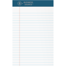 Business Source Premium Writing Pad - 5" x 8" - White Paper - Tear Proof, Sturdy Back, Bleed-free - 1 Dozen