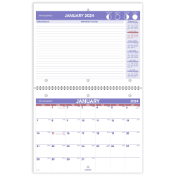 2024 AT-A-GLANCE® Monthly Desk Wall Calendar, 11" x 8-1/2", January To December 2024, PM17028
