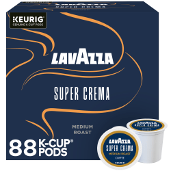 Lavazza® Super Crema Single Serve Keurig K-Cup® Pods, Medium Espresso Roast Coffee, 88 Count (4 Boxes of 22)