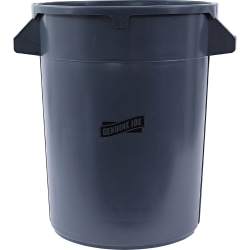 Genuine Joe Heavy-Duty Trash Container, 32 Gallons, Gray