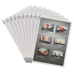 Tarifold PA020 Replacement Display Panels With Antimicrobial Protection, 11" x 8-1/2", White, Set Of 10 Panels