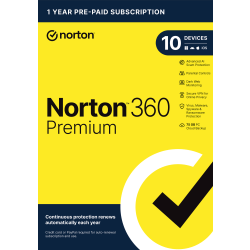 Norton 360 Premium, For 10 Devices, PC/Mac, Product Key