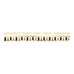 Barker Creek Scalloped-Edge Double-Sided Borders, 2 1/4" x 36", Gold Coins, Pack Of 13