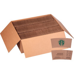 Starbucks "We Proudly Serve Starbucks" Hot Cup Sleeves, Kraft Paper, Brown, Pack Of 1,380