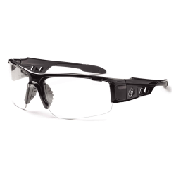 Ergodyne Skullerz Safety Glasses, Dagr, Black Frame Anti-Fog Clear Lens