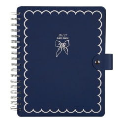 Citrine 12-Month Monthly/Weekly Classic Customizable Twin Loop Planner, 7" x 9-1/4", Navy Bow, July 2026-June 2027, Total Qty 1