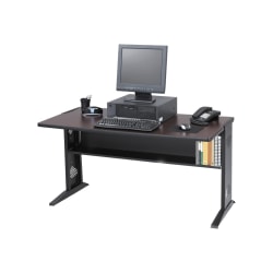 Safco® Reversible-Top Computer Desk, 48"W, Mahogany & Medium Oak/Black