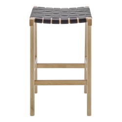 Eurostyle Evangeline Wood Backless Counter-Height Stool, Brown/Natural