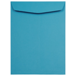 JAM Paper® Open-End 9" x 12" Envelopes, Gummed Seal, Blue, Pack Of 100 Envelopes