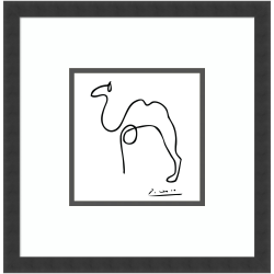 Amanti Art The Camel by Pablo Picasso Wood Framed Wall Art Print, 17"W x 17"H, Black