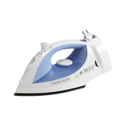 Hamilton Beach Mid-Size Nonstick Hospitality Iron With Retractable Cord, White, 12-3/16" x 5-3/4" x 5-3/16", 1/Each