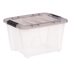 Iris® Stack & Pull™ Storage Box, 4.75 Gallon, Clear/Gray