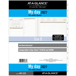 AT-A-GLANCE® 2027 Daily Planner Two Pages Per Day Refill, Loose-Leaf, Folio Size, 8 1/2" x 11"