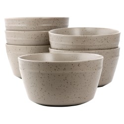 Bee and Willow Milbrook 6-Piece Stoneware Bowl Set, 6", Mocha