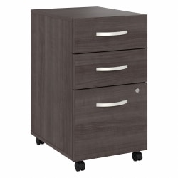 Bush® Business Furniture Hybrid 3-Drawer Mobile File Cabinet, Storm Gray, Standard Delivery