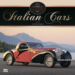 2024 Brown Trout Monthly Square Wall Calendar, 12" x 12", Motor Club Classic Italian Cars OFFICIAL, January To December