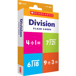 Scholastic Division Flash Cards, 6-5/16"H x 3-7/16"W, Pack Of 56 Cards