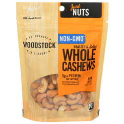 Woodstock Foods Non-GMO Roasted And Salted Whole Cashews, 6 Oz, Total Qty 8