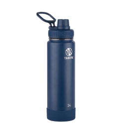 Takeya Actives Spout Reusable Water Bottle, 24 Oz, Midnight Blue