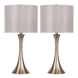 LumiSource Lenuxe Contemporary Table Lamps, 24-1/4"H, Gold, Set Of 2 Lamps