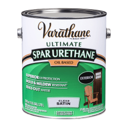 Varathane Ultimate Oil-Based Spar Urethane, 350 VOC, 1 Gallon, Clear Satin, Pack Of 2 Cans