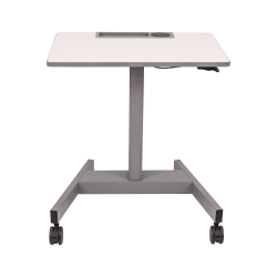 Luxor Pneumatic Adjustable Sit/Stand 28"W Student Desk, White