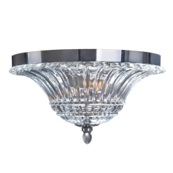 Elegant Designs 2-Light Flush-Mounted Ceiling Light, 14"W, Glacier Petal, Chrome