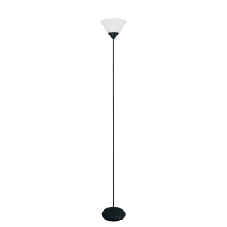 Simple Designs Light Stick Torchiere Floor Lamp, 71 1/4"H, Clear Shade/Black Base