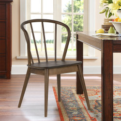 Glamour Home Azure Dining Accent Chairs, Walnut, Set Of 2 Chairs