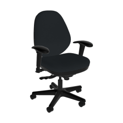 Sitmatic GoodFit Ergonomic Fabric Mid-Back Task Chair, Black, GU23MFVSPC7K21201