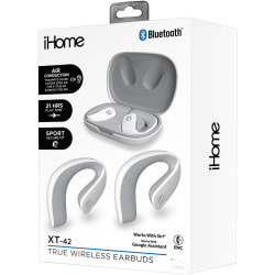 iHome XT-42 True Wireless Bluetooth In-Ear Earbuds, White, HMAUBE238WT