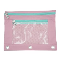 Office Depot® 3-Ring Pencil Pouch, 7" x 10-1/4", Light Pink
