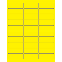 Tape Logic® Permanent Labels, LL173YE, Rectangle, 2 5/8" x 1", Fluorescent Yellow, Case Of 3,000
