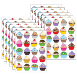 Teacher Created Resources Stickers, 2-1/2" x 1/2", Cupcakes, 120 Stickers Per Pack, Bundle Of 12 Packs