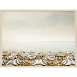 Amanti Art Seaside 4 Beach by Carina Okula Wood Framed Wall Art Print, 41"W x 31"H, Natural