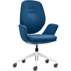 Raynor® Centrik Ergonomic Fabric Mid-Back Managerial Chair, White/Blue