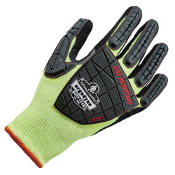 Ergodyne ProFlex 7141 Hi-Vis Nitrile-Coated DIR Level 4 Cut-Resistant Gloves, Small, Lime