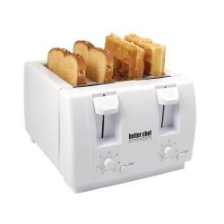 Better Chef 4-Slice Dual-Control Toaster, White