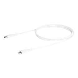 StarTech.com 1m/3.3ft USB C to Lightning Cable - MFi Certified - Heavy Duty Lightning Cable - White - Durable USB Charging Cable (RUSBCLTMM1MW)