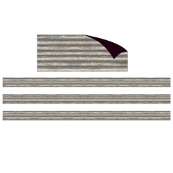 Teacher Created Resources Magnetic Borders, Corrugated Metal, 24" x 1-1/2", 12 Borders Per Pack, Set Of 3 Packs