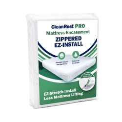 CleanRest PRO Mattress Encasements, Twin XL, 80"L x 39"W x 15"D, White, Case Of 4 Encasements