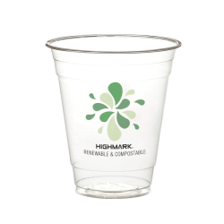 Highmark® ECO Compostable Plastic Cups, 12 Oz, Clear, Pack Of 500
